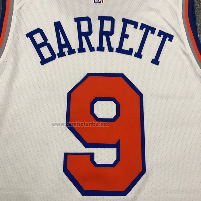 Camiseta New York Knicks RJ Barrett #9 Association Blanco